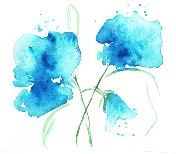 Ilustração aquarela de flor de sino estilizado. Ilustração a cores de flores em pinturas aquarela . — Fotografia de Stock