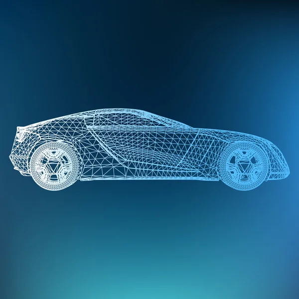 Abstract Creatief concept vectorachtergrond van 3d automodel. Sportwagen. — Stockvector