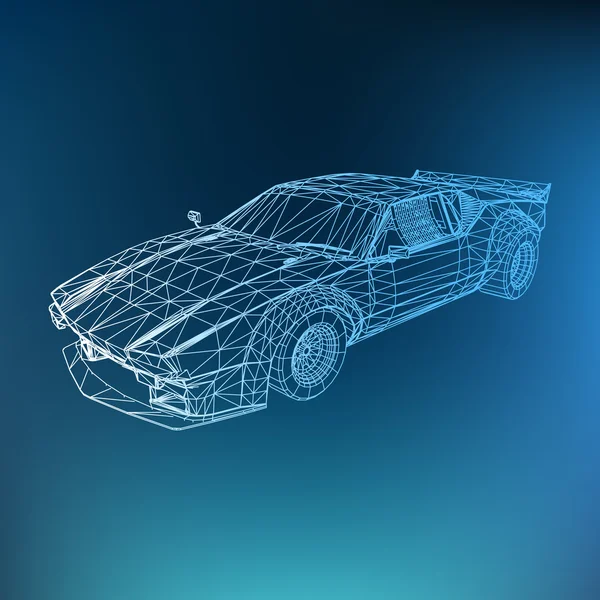 Abstract Creatief concept vectorachtergrond van 3d automodel. Sportwagen. — Stockvector