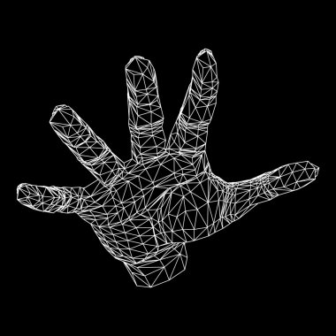 Mesh polygonal background hand of lines. The structural grid of polygons. Abstract Creative concept vector background. Molecular lattice. Polygonal design style letterhead and brochure.