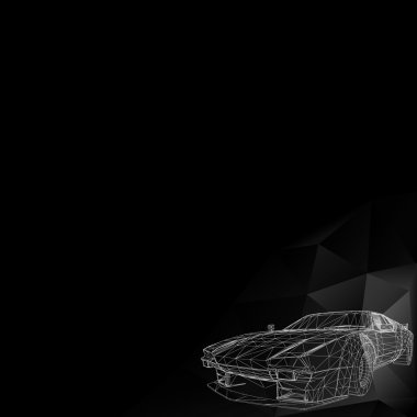 Yaratıcı soyut kavram vektör arka plan 3d araba modeli. Vektör simgeler. Yaratıcı soyut kavram vektör arka plan