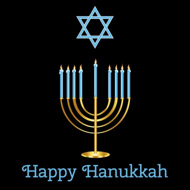 Yahudi tatil. Mutlu Hanuka kartı tasarım. Vektör çizim