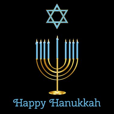 Yahudi tatil. Mutlu Hanuka kartı tasarım. Vektör çizim