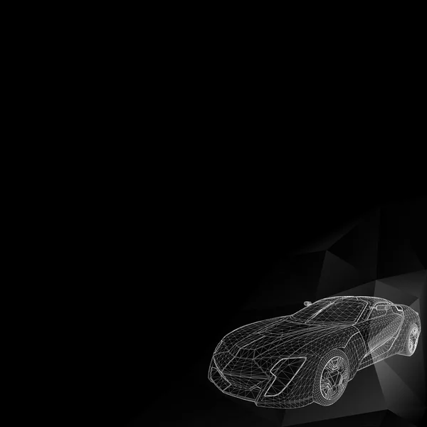 3 d の車のモデルの抽象的な創造的な概念のベクトルの背景。ベクトルのアイコン。抽象的な創造的な概念のベクトルの背景 — ストックベクタ