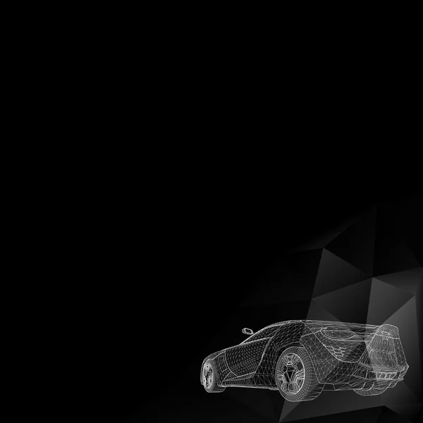 抽象的创意概念矢量背景的 3d 汽车模型。矢量图标。抽象的创意概念矢量背景 — 图库矢量图片