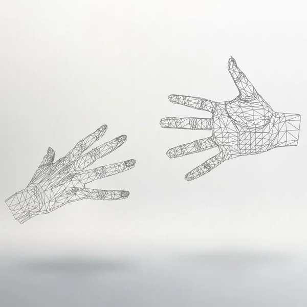 Mesh polygonal background hand of lines. The structural grid of polygons. Abstract Creative concept vector background. Molecular lattice. Polygonal design style letterhead and brochure.