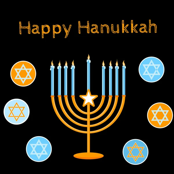 Jewish Holiday. Happy Hanukkah card design. Vector illustration