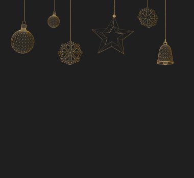 Noel dekorasyon ve hediye kutusu vektör çizim. Çokgen üçgen. Çokgenler yapısal kılavuz. Yaratıcı soyut kavram vektör arka plan. Poligonal tasarım stili Antet ve broşür.