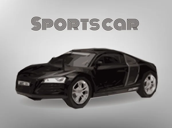 Voiture de sport vue de face. L'image d'une voiture de sport sur fond gris . — Image vectorielle