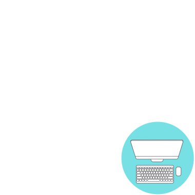 Abstract Creative concept vector background. Line icons flat design elements. Modern vector Illustration pictogram of computer.