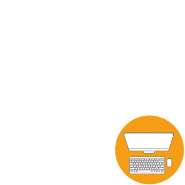 Abstract Creative concept vector background. Line icons flat design elements. Modern vector Illustration pictogram of computer.