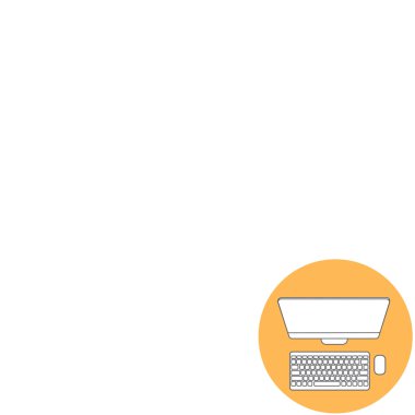 Abstract Creative concept vector background. Line icons flat design elements. Modern vector Illustration pictogram of computer.