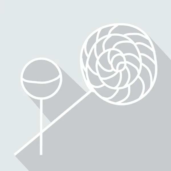 Candy ikon symbol med långa skugga. Vektor illustration eps 10. — Stock vektor