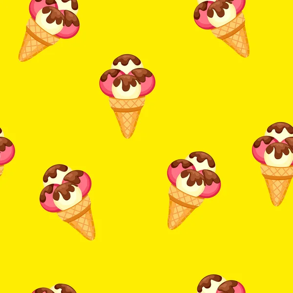 Illustration vectorielle motif Crème glacée eps 10. Fond de texture crème glacée aux fraises et vanille dessert . — Image vectorielle