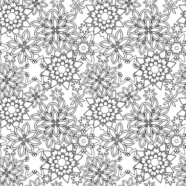 Hand drawn zentangle floral doodles  tribal style for adult coloring book. Vector illustration eps 10 for your design
