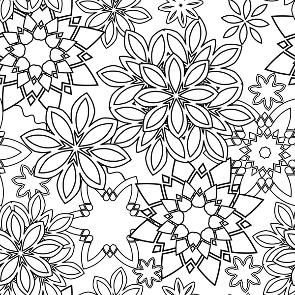 Mână desenată zentangle floral doodles stil tribal pentru carte de colorat pentru adulți. Ilustrație vectorială eps 10 pentru designul tău — Vector de stoc