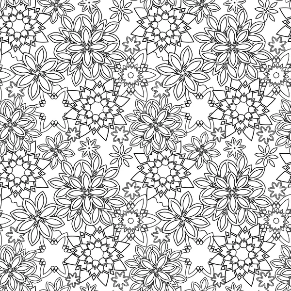 Hand drawn zentangle floral doodles  tribal style for adult coloring book. Vector illustration eps 10 for your design — ストックベクタ