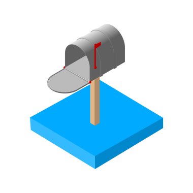 Isometric mail icons 3D. Pictograms mailbox email. Isolated vector illustration