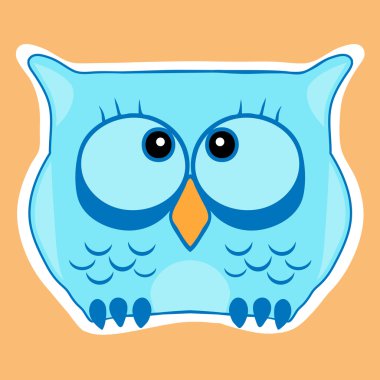 Funny cute animal, owl. Owl vector illustration eps 10