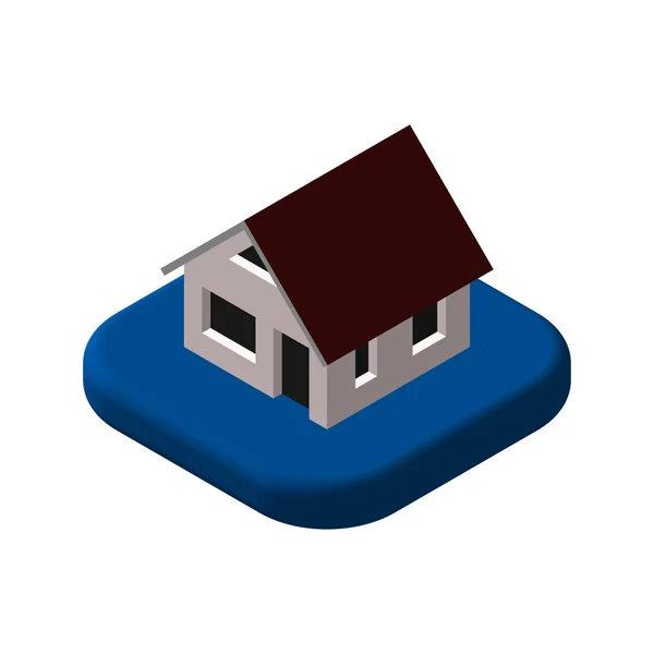 Isometric 3D icon. Pictograms House. Vector illustration eps 10 — Stok Vektör