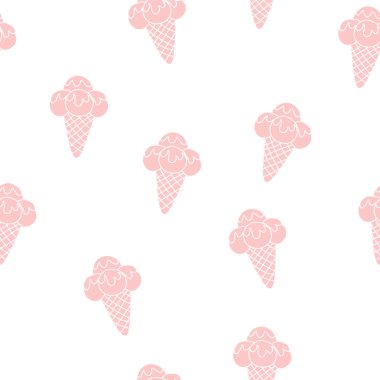 Desen dondurma vektör çizim eps 10. Arka plan doku çilek ve vanilyalı dondurma tatlı.