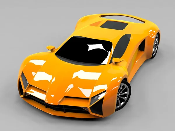 Orange sports car premium. Conceptual design. A prototype of fast transport of the future. Advanced engineering technology. The machine for motorsport. Ring race. — Stockfoto