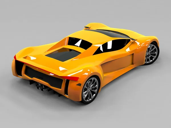 Orange sports car premium. Conceptual design. A prototype of fast transport of the future. Advanced engineering technology. The machine for motorsport. Ring race. — ストック写真