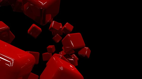 Abstract raster background of red cubes. — Stockfoto