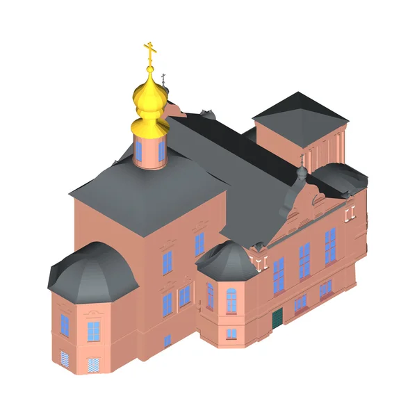 Церковь строит изометрическую 3D иконку. Векторные иллюстрации 10 . — стоковый вектор