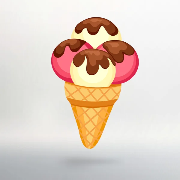 Ice Cream vector illustratie eps 10. Achtergrond van aardbei en vanille ijs dessert. — Stockvector