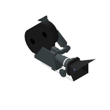 İzometrik simgesi film kamera. Sembollerin Video kamera. İzole vektör çizim