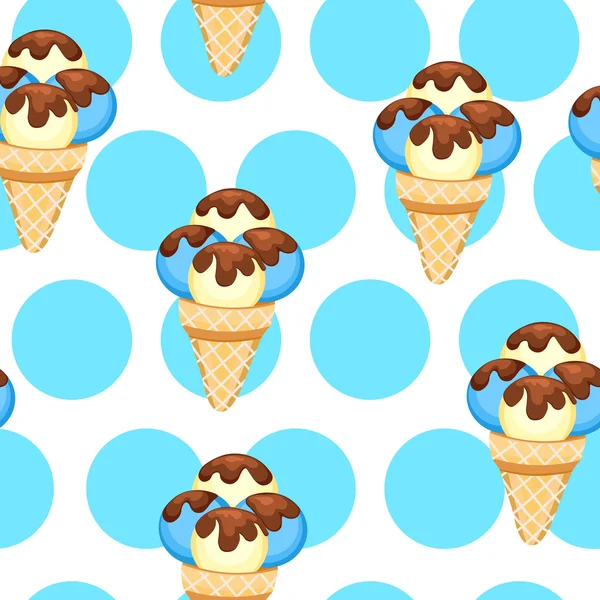 패턴 아이스크림 벡터 eps 일러스트 10입니다. 텍스처 바닐라 아이스크림 디저트의 배경. — 스톡 벡터
