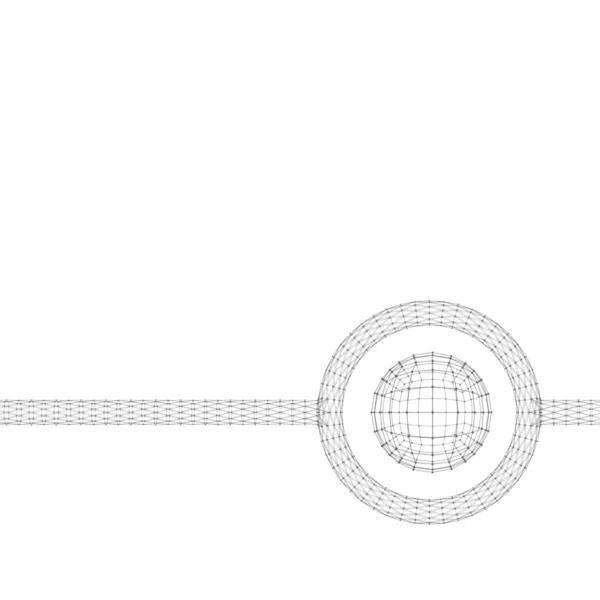 Polygonaler Hintergrund. Umfang der Linien und Punkte. Ball der Linien, die mit Punkten verbunden sind. Molekulargitter. das strukturelle Raster der Polygone. polygonaler Design-Briefkopf und Broschüre. — Stockvektor