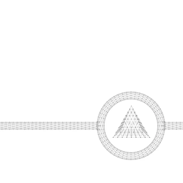 Polygonaler Hintergrund. Umfang der Linien und Punkte. Dreieck der Linien, die mit Punkten verbunden sind. Molekulargitter. das strukturelle Raster der Polygone. polygonaler Design-Briefkopf und Broschüre. — Stockvektor