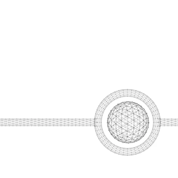 Fondo poligonal de malla. Alcance de líneas y puntos. Bola de las líneas conectadas a puntos. Rejilla molecular. La cuadrícula estructural de los polígonos. Estilo de diseño poligonal membrete y folleto . — Vector de stock