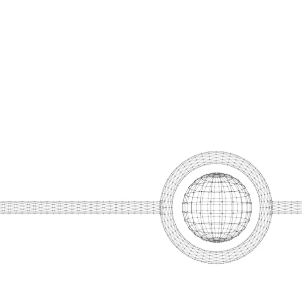 Polygonaler Hintergrund. Umfang der Linien und Punkte. Ball der Linien, die mit Punkten verbunden sind. Molekulargitter. das strukturelle Raster der Polygone. polygonaler Design-Briefkopf und Broschüre. — Stockvektor