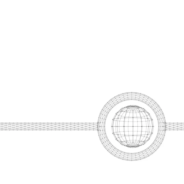 Polygonaler Hintergrund. Umfang der Linien und Punkte. Ball der Linien, die mit Punkten verbunden sind. Molekulargitter. das strukturelle Raster der Polygone. polygonaler Design-Briefkopf und Broschüre. — Stockvektor