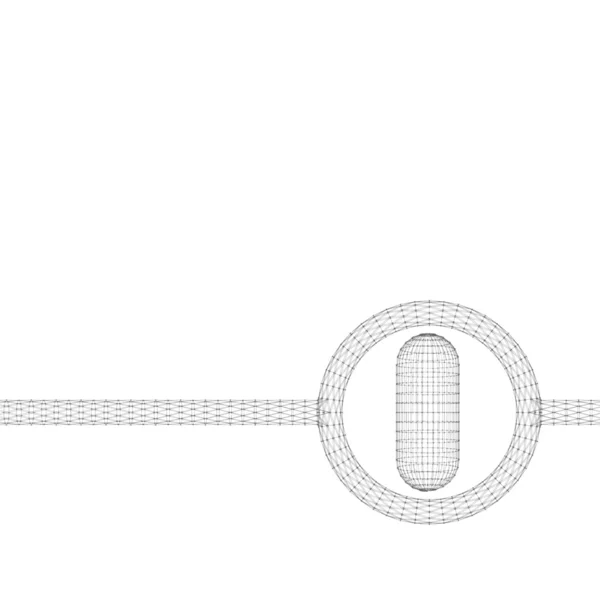 Capsule of lines and dots. Molecular lattice. The structural grid of polygons. Polygonal design style letterhead and brochure. — Διανυσματικό Αρχείο