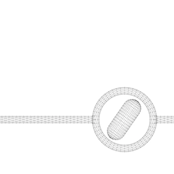 Cápsula de líneas y puntos. Rejilla molecular. La cuadrícula estructural de los polígonos. Estilo de diseño poligonal membrete y folleto . — Vector de stock