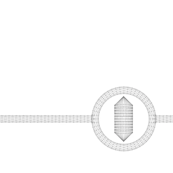 Capsule of lines and dots. Molecular lattice. The structural grid of polygons. Polygonal design style letterhead and brochure. — ストックベクタ