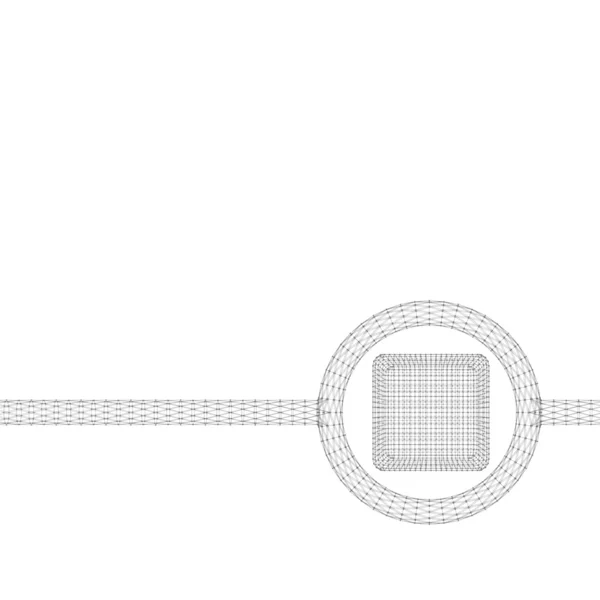 Würfel aus Linien und Punkten. Molekulargitter. das strukturelle Raster der Polygone. polygonaler Design-Briefkopf und Broschüre. — Stockvektor