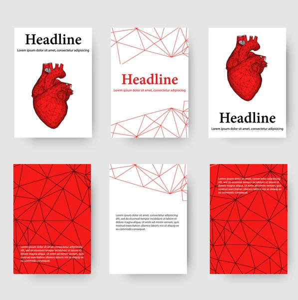 Résumé Concept créatif arrière-plan vectoriel du cœur humain. Papier à en-tête de style polygonal et brochure pour les entreprises. Illustration vectorielle eps 10 pour votre design . — Image vectorielle