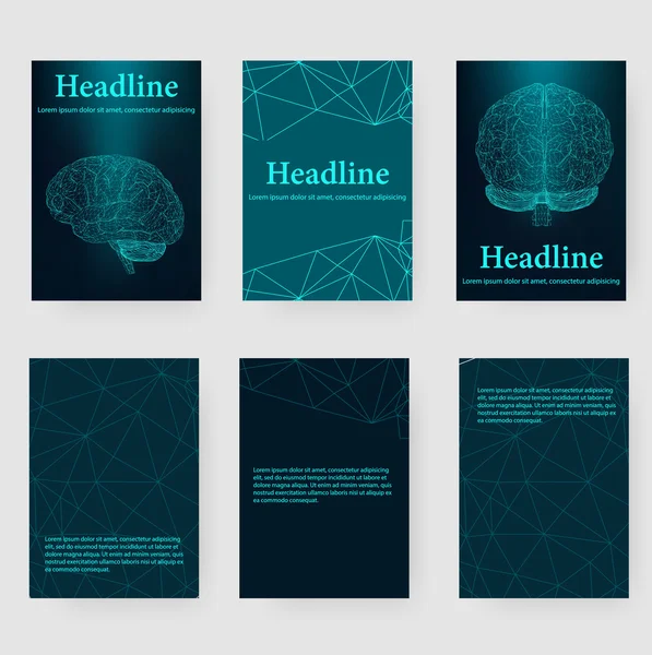 Résumé Concept créatif arrière-plan vectoriel du cerveau humain. Papier à en-tête de style polygonal et brochure pour les entreprises. Illustration vectorielle eps 10 pour votre design . — Image vectorielle