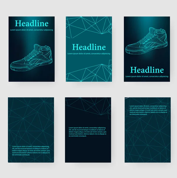 Abstract Creative concept vector background of the sneakers. Polygonal design style letterhead and brochure for business. Vector Illustration eps 10 for your design. — Wektor stockowy