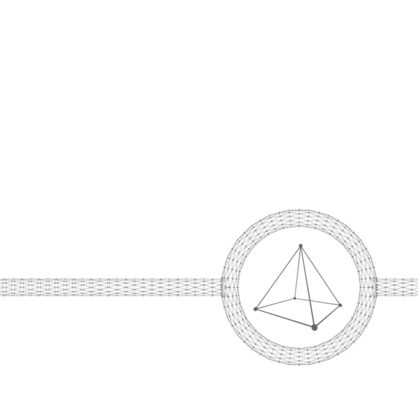 Polygonaler Hintergrund. Umfang der Linien und Punkte. Dreieck der Linien, die mit Punkten verbunden sind. Molekulargitter. das strukturelle Raster der Polygone. polygonaler Design-Briefkopf und Broschüre. — Stockvektor