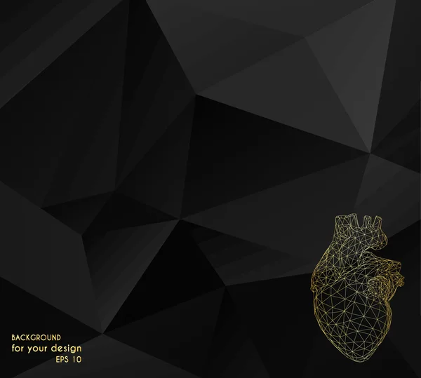 Аннотация Creative concept vector background of the human heart. Многоугольный дизайн фирменный бланк и брошюра для бизнеса. 10 векторов для вашего дизайна . — стоковый вектор