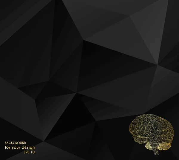 Векторный фон человеческого мозга. Многоугольный дизайн фирменный бланк и брошюра для бизнеса. 10 векторов для вашего дизайна . — стоковый вектор