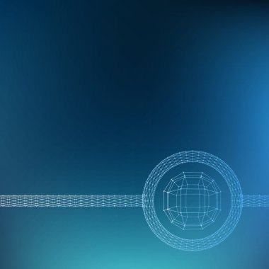 Mesh polygonal background. Scope of lines and dots. Ball of the lines connected to points. Molecular lattice. The structural grid of polygons. Polygonal design style letterhead and brochure.