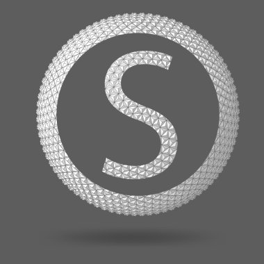 S. Polygonal mektup mektup. Yaratıcı soyut kavram vektör arka plan. Resimde eps 10 tasarımınız için vektör.