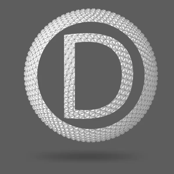 Буква D. Многоугольная буква. Векторный фон творческой концепции. 10 векторов для вашего дизайна . — стоковый вектор